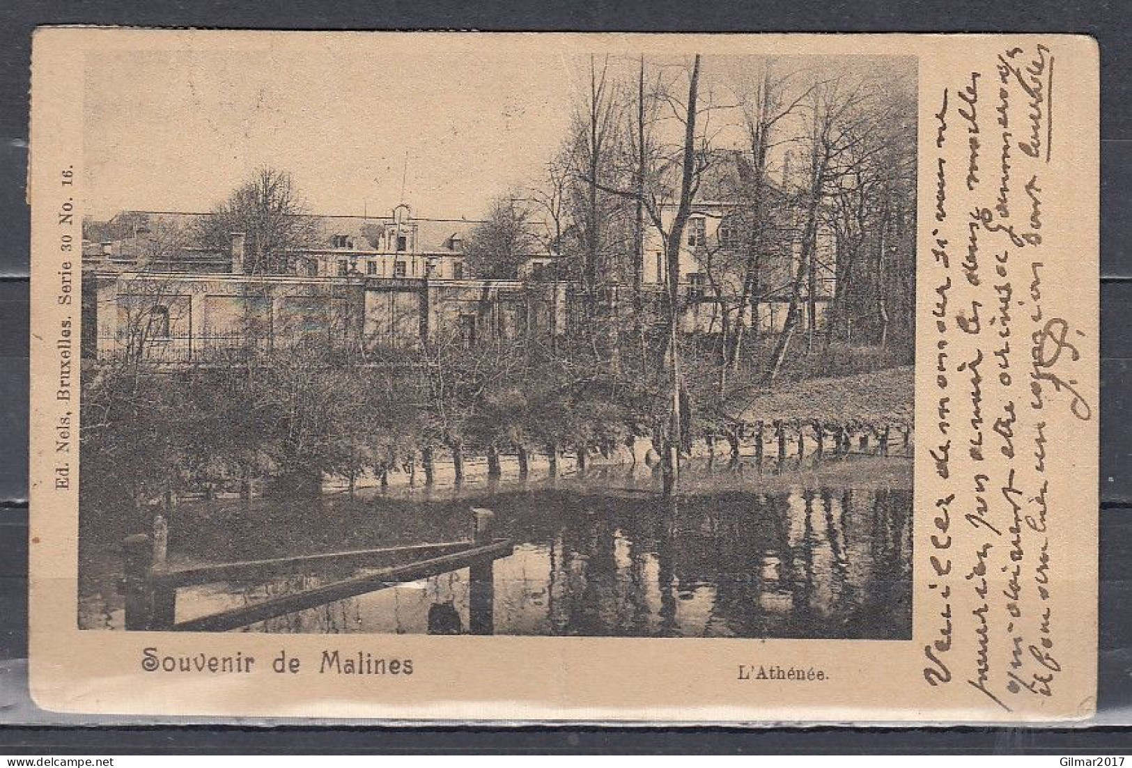 Postkaart Van Bruxelles (N°) Met Langstempel LA HULPE - Griffes Linéaires