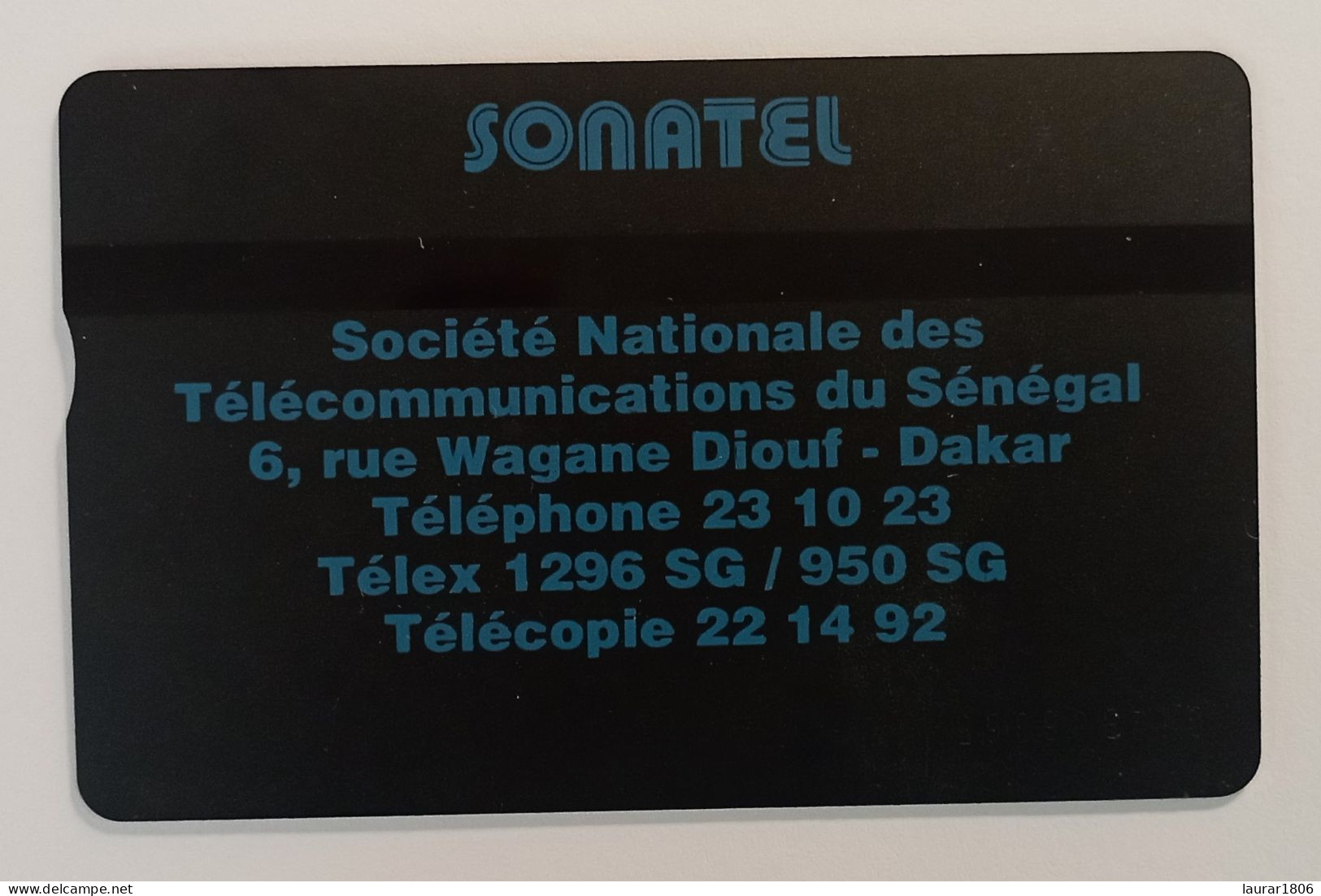 TELECARTE PHONECARD MAGNETIQUE SONATEL - SENEGAL - 40 Unités - N° 012B... - EC - Sénégal