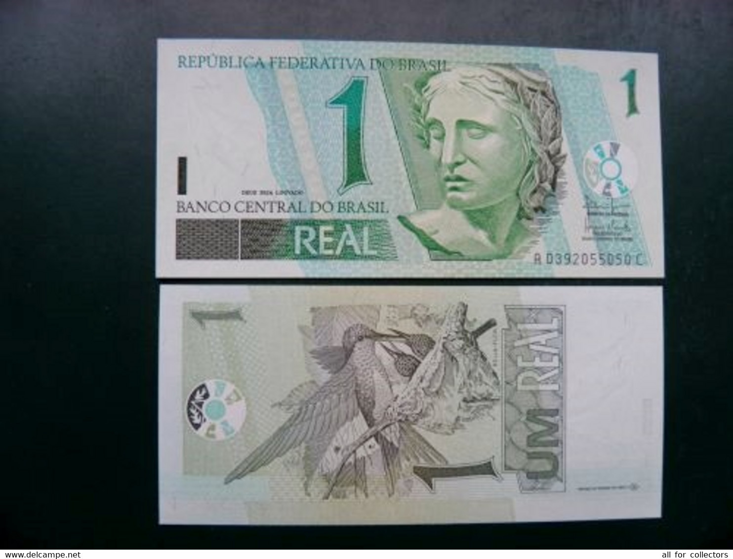 Unc Banknote Brazil 1 Real Prefix A ... P-241 Animals Birds Oiseaux Hummingbird - Brasile
