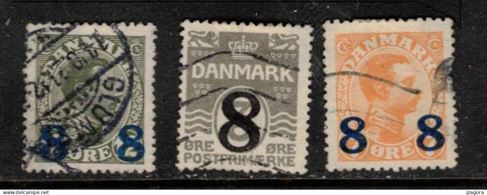 DENMARK DANMARK DÄNEMARK  DANEMARK  1921 1922 Mi 113 129 130 AUFDRUCK OVERPRINT - Gebraucht