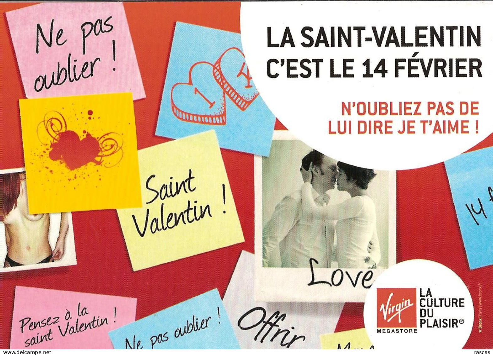 CPM - PUB VIRGIN - LA SAINT VALENTIN C'EST LE 14 FEVRIER - - Valentijnsdag