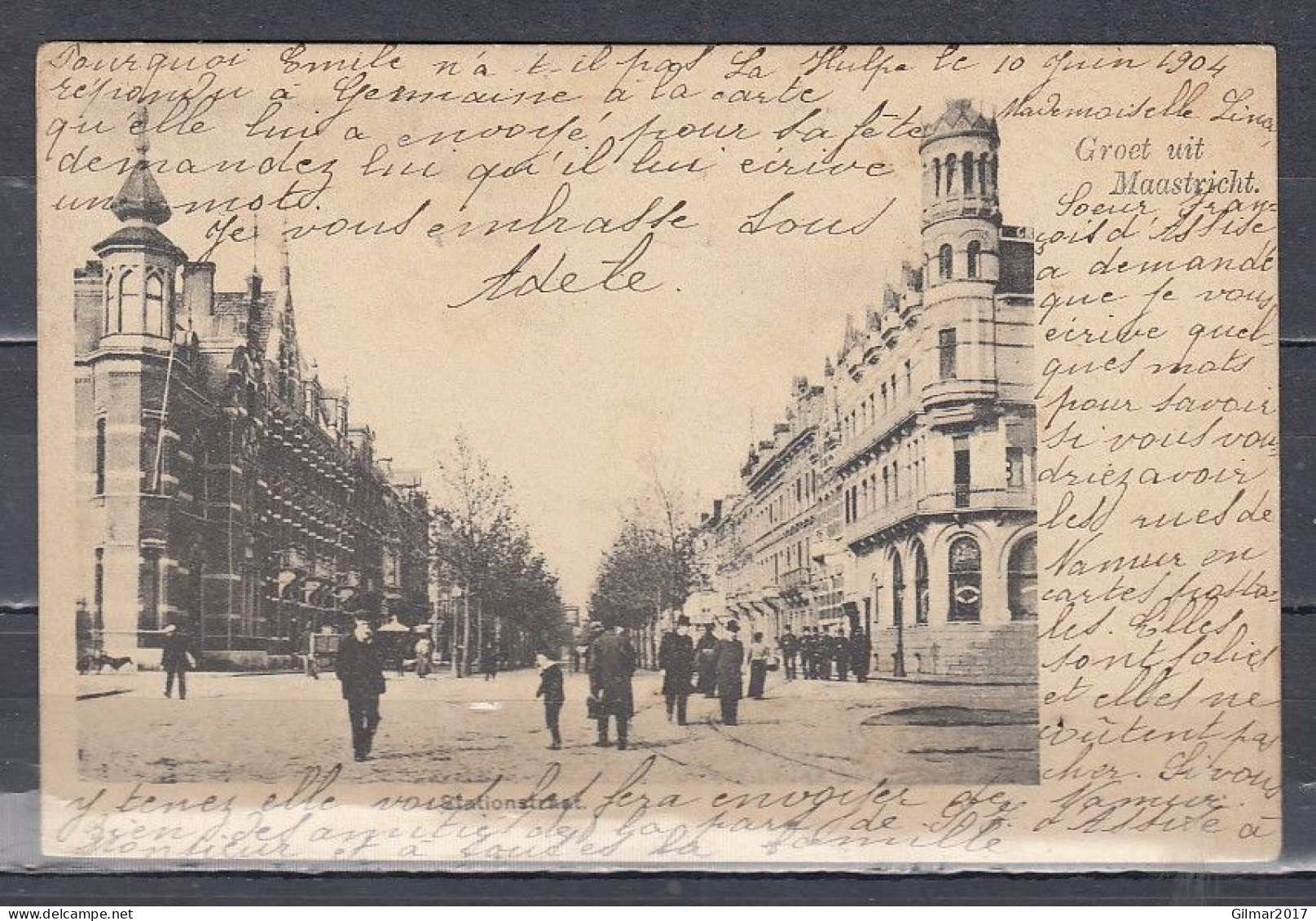 Postkaart Van Bruxelles (Nord) Depart Naar Bruxelles Met Langstempel La Hulpe - Griffes Linéaires