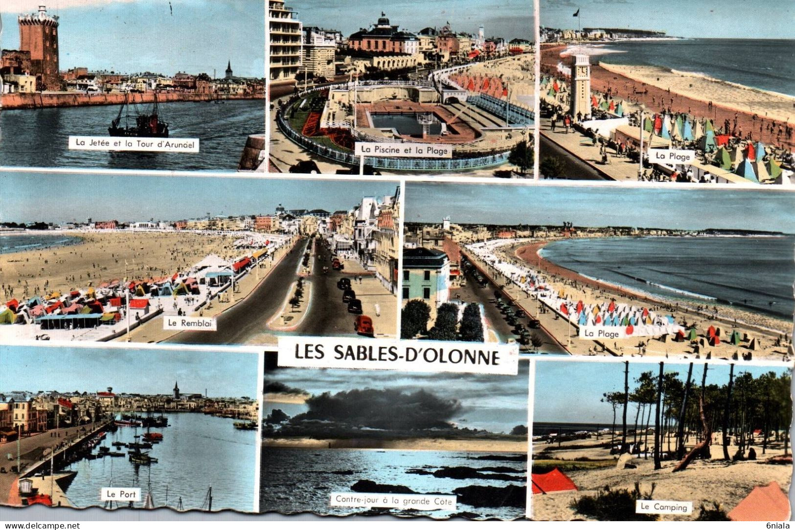 F 21349 LES SABLES D OLONNE La Jetée Et Tour D'Arundel, La Piscine, Le Camping, Le Port, Le Remblai    (2 Scans) - Sables D'Olonne