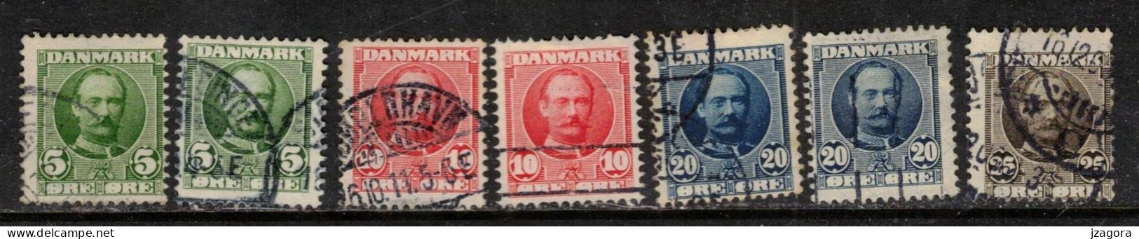 DENMARK DANMARK DÄNEMARK  DANEMARK  1907 Mi  53 54 55 56 KING KÖNIG ROI FREDRIK VIII - Used Stamps