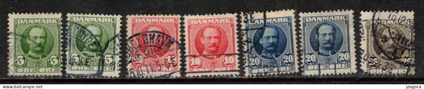 DENMARK DANMARK DÄNEMARK  DANEMARK  1907 Mi  53 54 55 56 KING KÖNIG ROI FREDRIK VIII - Oblitérés