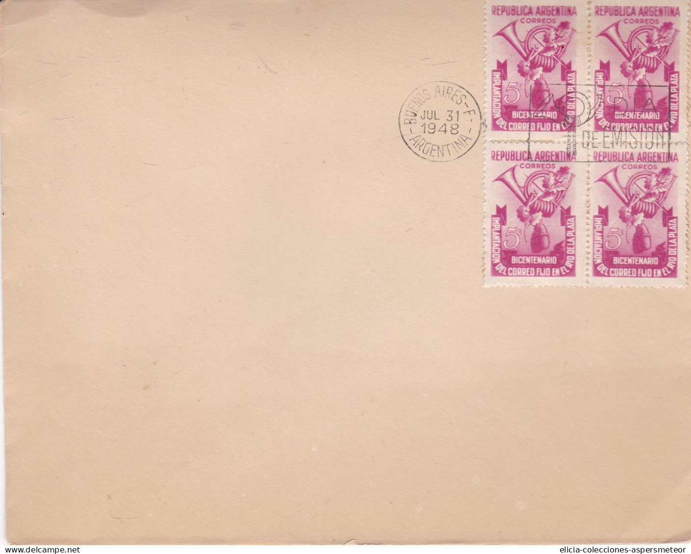 Argentina - 1948 - FDC - Bicentennial Of The Implementation Of Fixed Mail  -  Caja 30 - FDC