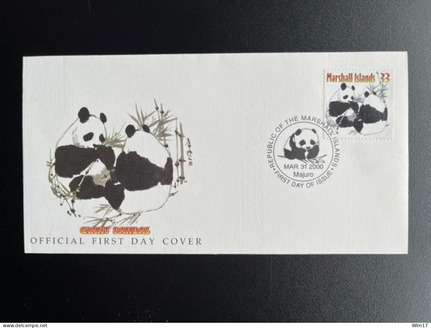 MARSHALL ISLANDS 2000 FDC GIANT PANDA 'S 21-03-2000 - Marshall