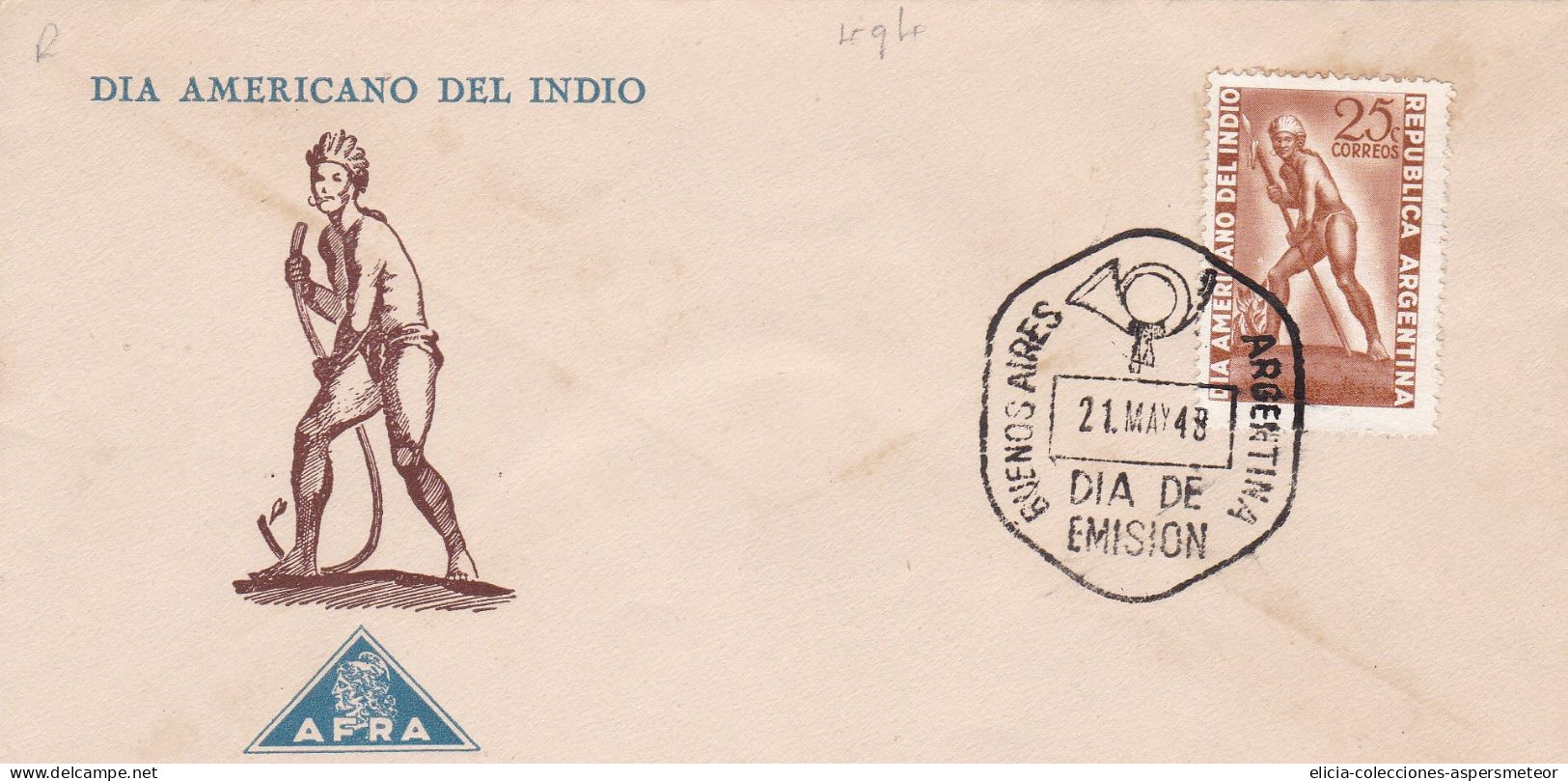 Argentina - 1948 - FDC - American Day Of The Indian. -  Caja 30 - FDC