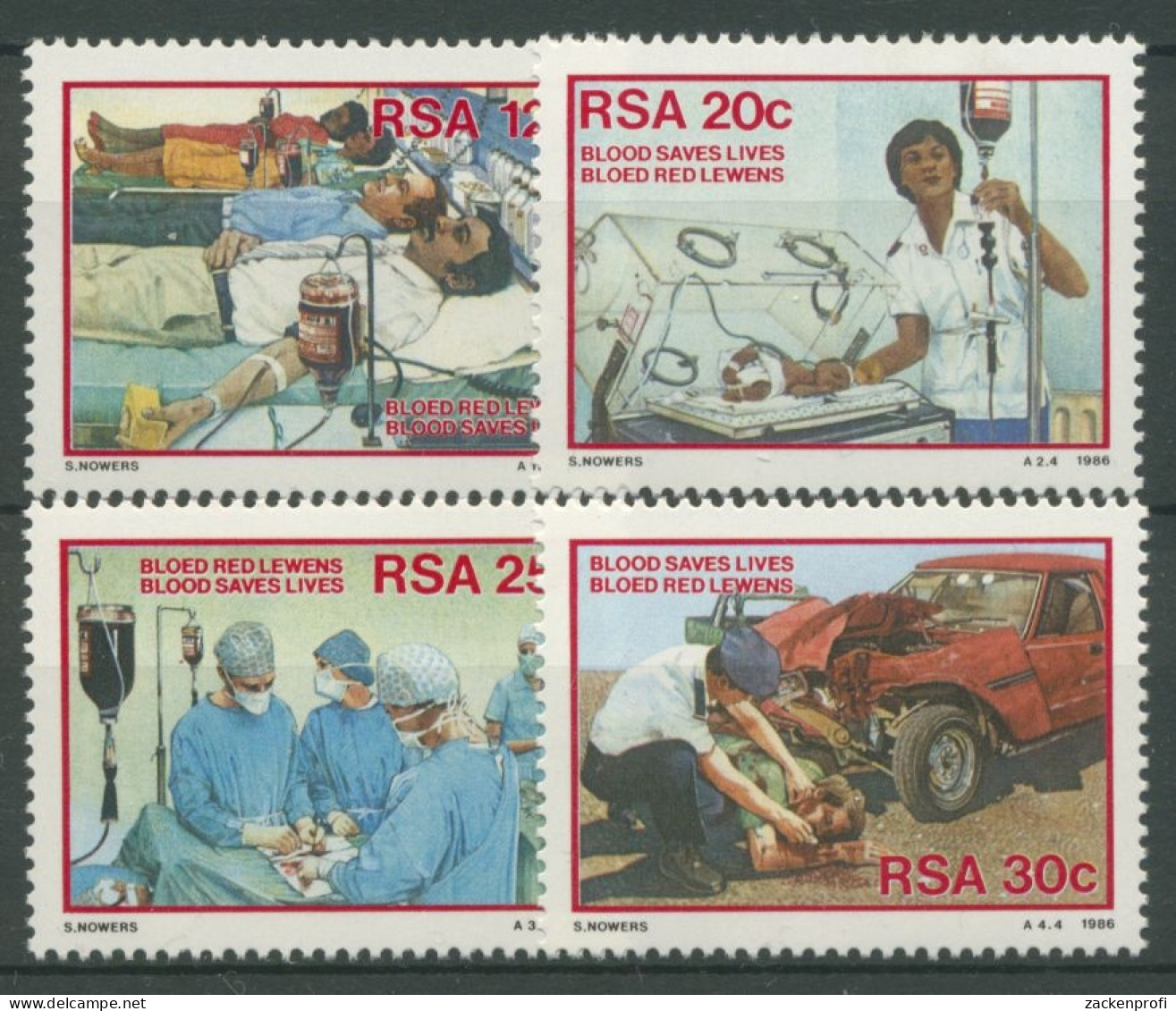 Südafrika 1986 Blutspenden Operation Transfusion 682/85 Postfrisch - Neufs