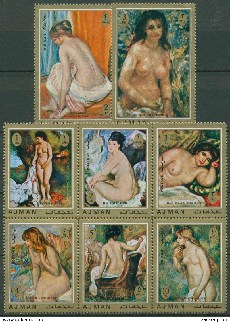 Ajman 1971 Gemälde: Pierre-Auguste Renoir 853/60 A ZD Postfrisch (C30201) - Ajman