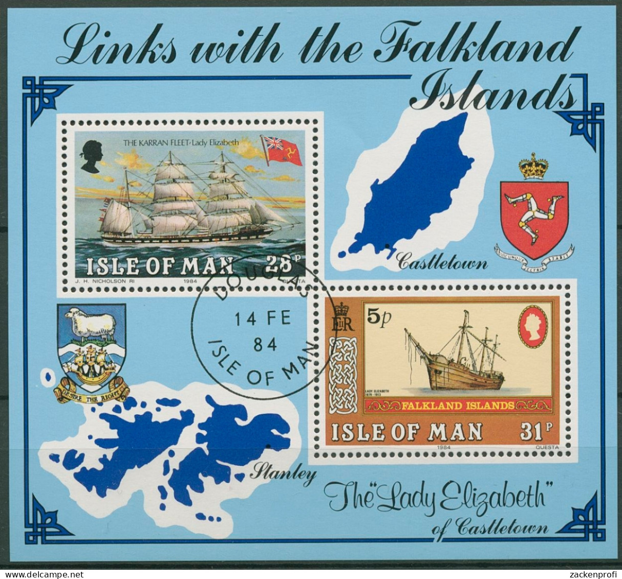Isle Of Man 1984 Falklandinseln Block 7 Gestempelt (C90606) - Man (Ile De)