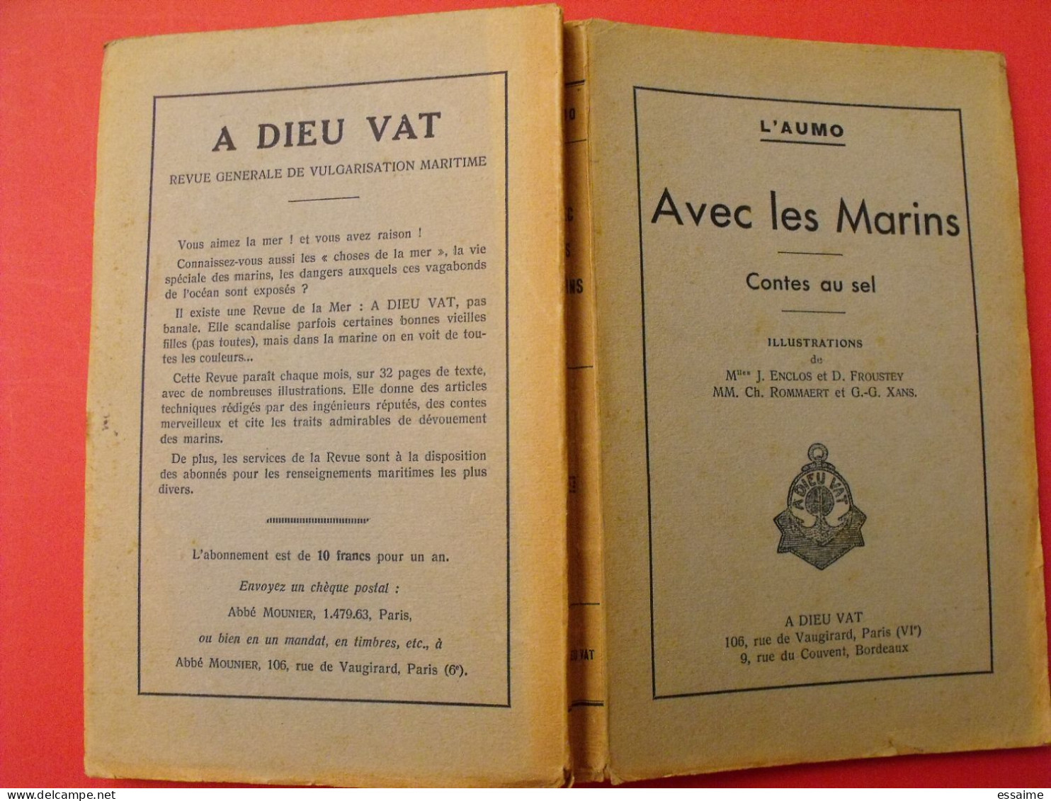 Avec Les Marins. Contes Au Sel. L'Aumo (Mounier). Ill. Enclos Froustey Rommaert Xans. A Dieu Vat 1939 - Racconti