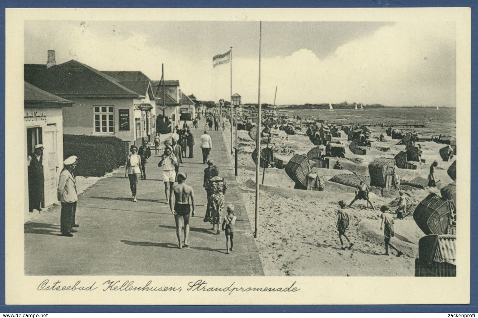 Ostseebad Kellenhusen Strandpromenade, Gelaufen 1952 (AK1899) - Kellenhusen