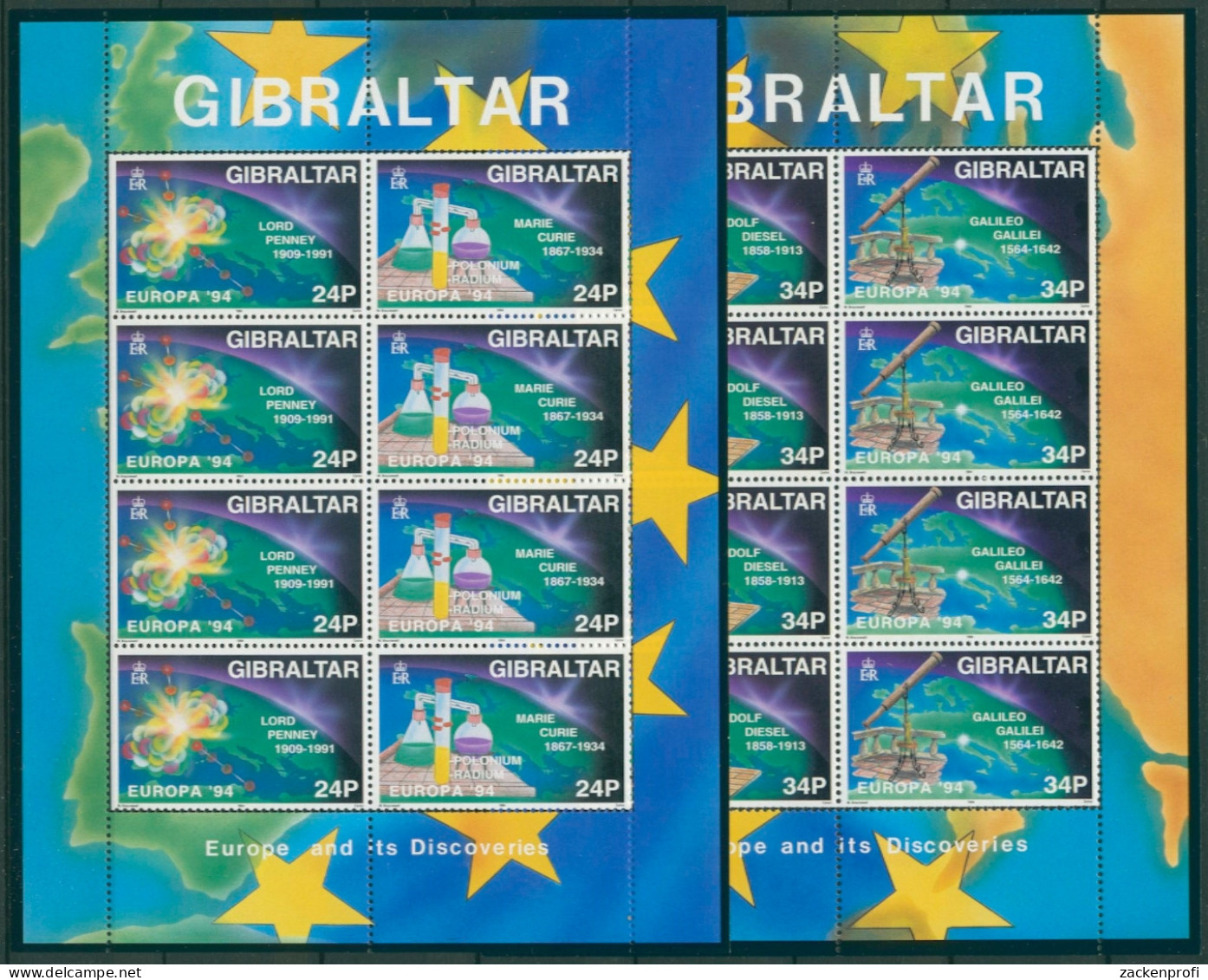 Gibraltar 1994 Europa CEPT Entdeckungen Erfindungen 683/86 K Postfrisch (C30958) - Gibraltar