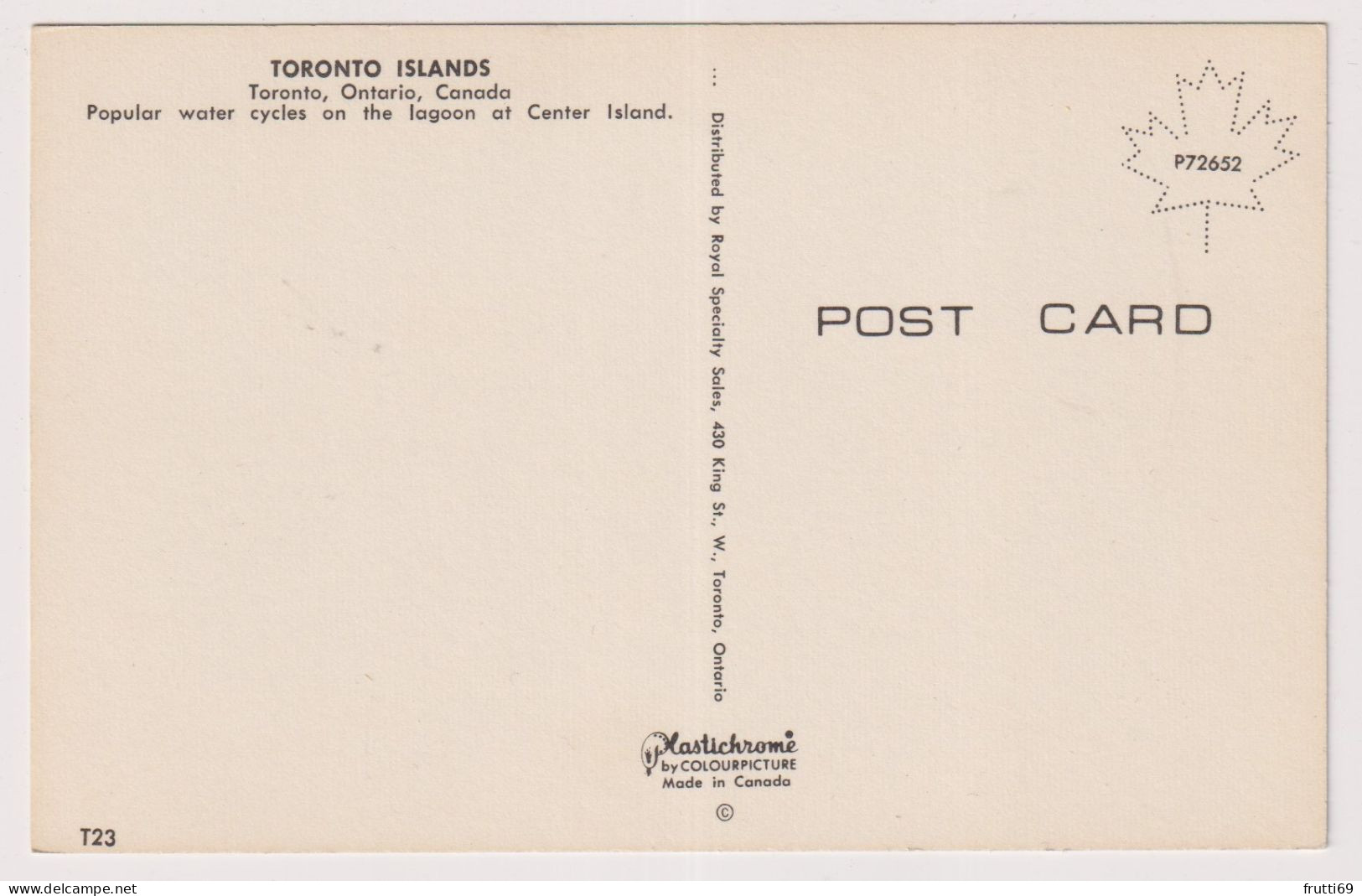 AK 199422 CANADA - Ontario - Toronto - Toronto Islands - Toronto