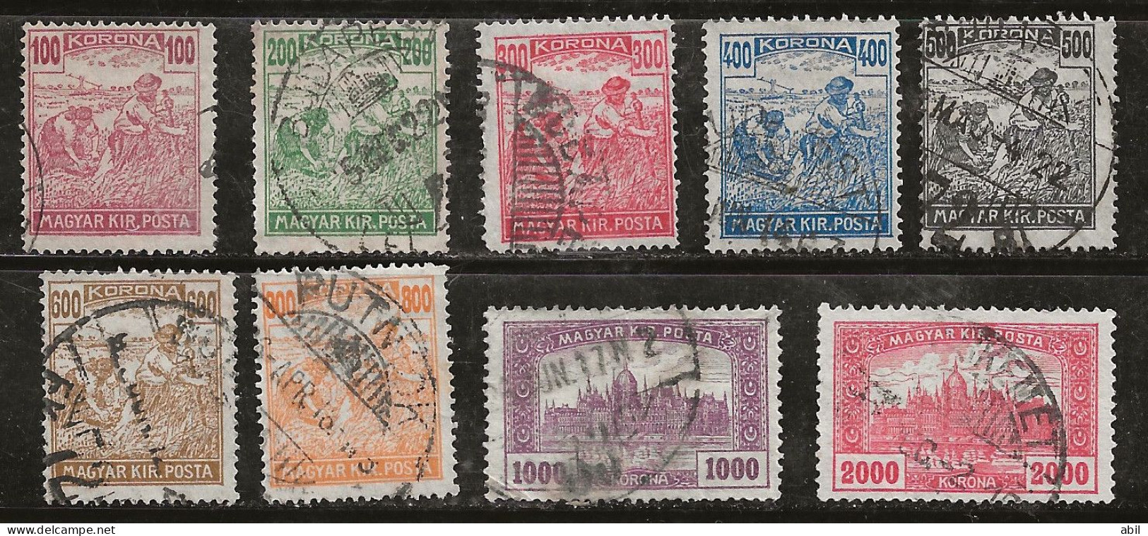 Hongrie 1923-1925 N°Y.T. :  351 à 357 Obl. - Oblitérés