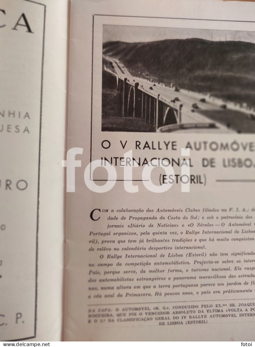 1951 V RALLYE INTERNACIONAL LISBOA ESTORIL AUTOMOVEL CAR MG TC RACING RALLY RALI PROGRAMA - Riviste & Giornali