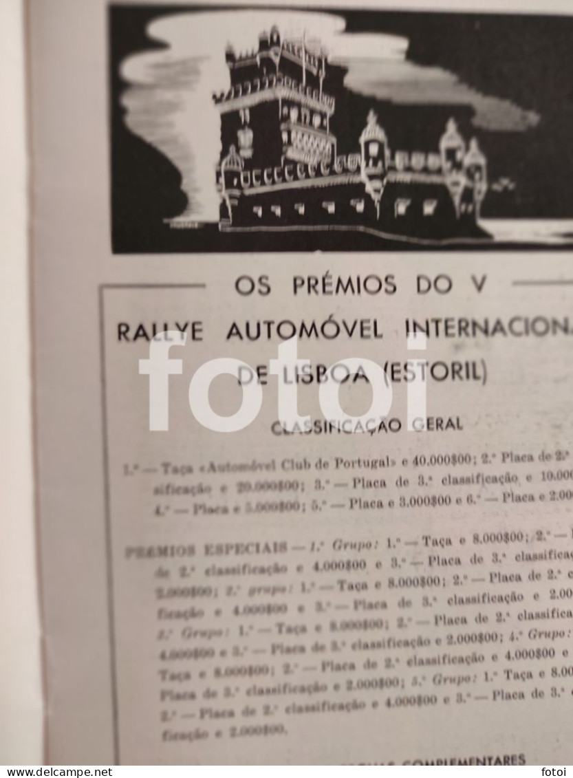 1951 V RALLYE INTERNACIONAL LISBOA ESTORIL AUTOMOVEL CAR MG TC RACING RALLY RALI PROGRAMA