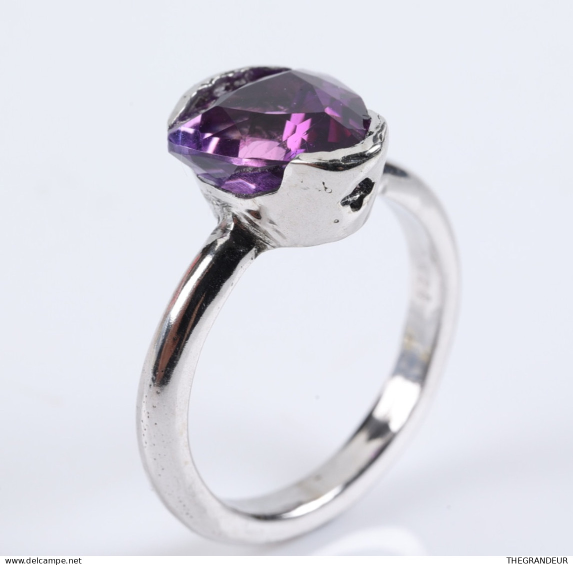 Ring Sterling Silver Ring With Amethyst - Anelli