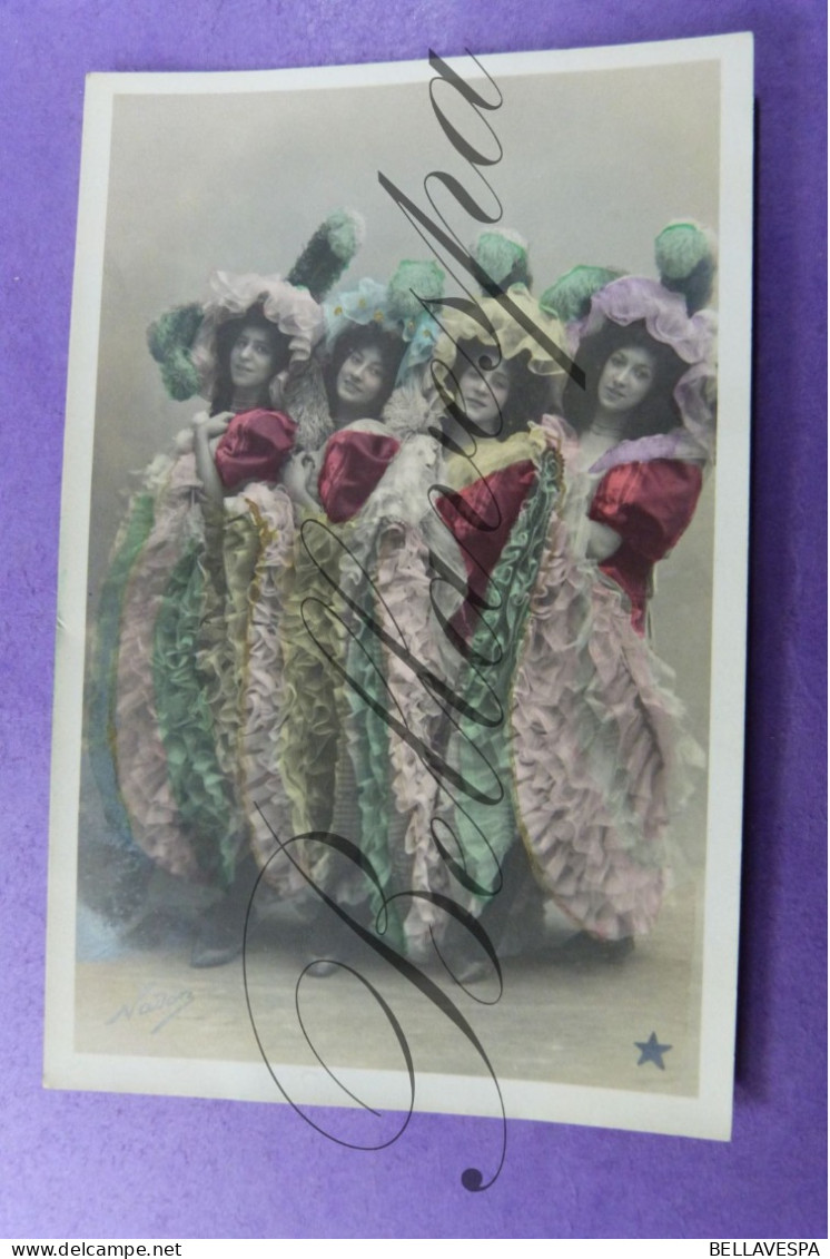 Fantasie Carte Photo Lot X 4 Cpa Edit Nadan Dans Danseuses Genre Cancan - Dans