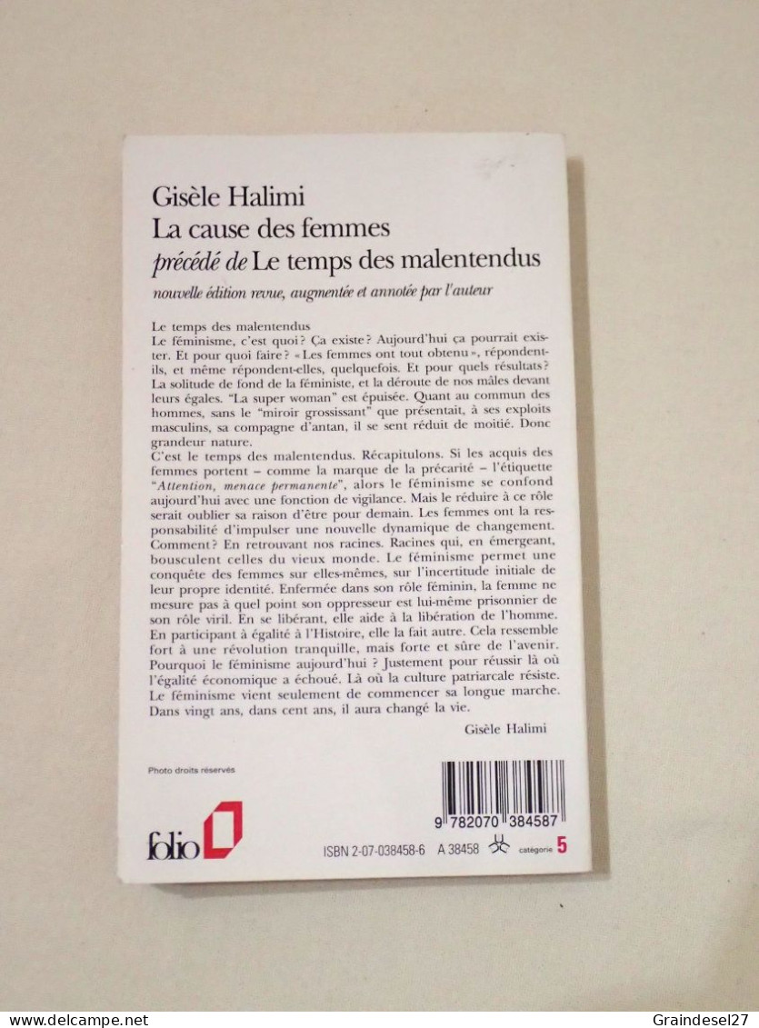 Livre La Cause Des Femmes De Gisèle Halimi éditions Folio 1992 - Sociologie