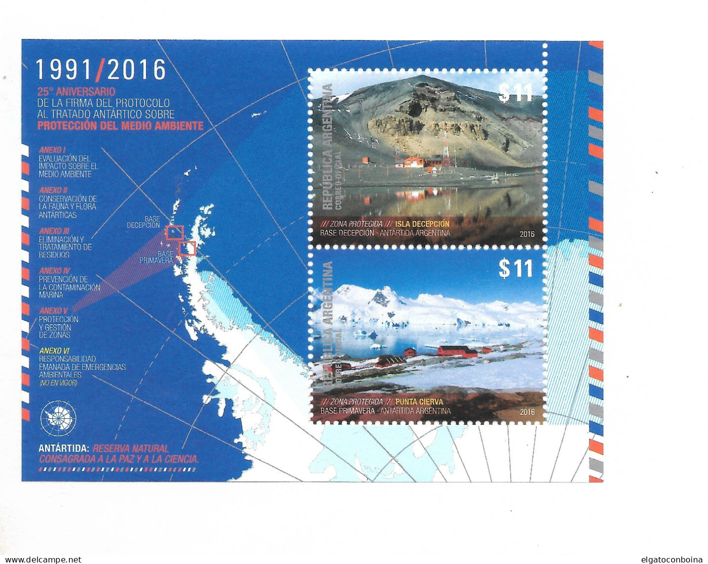 ARGENTINA 2016 ANTARCTIC TREATY NATURAL RESERVE ENVIRONMENT CARE SOUVENIR SHEET - Sonstige & Ohne Zuordnung