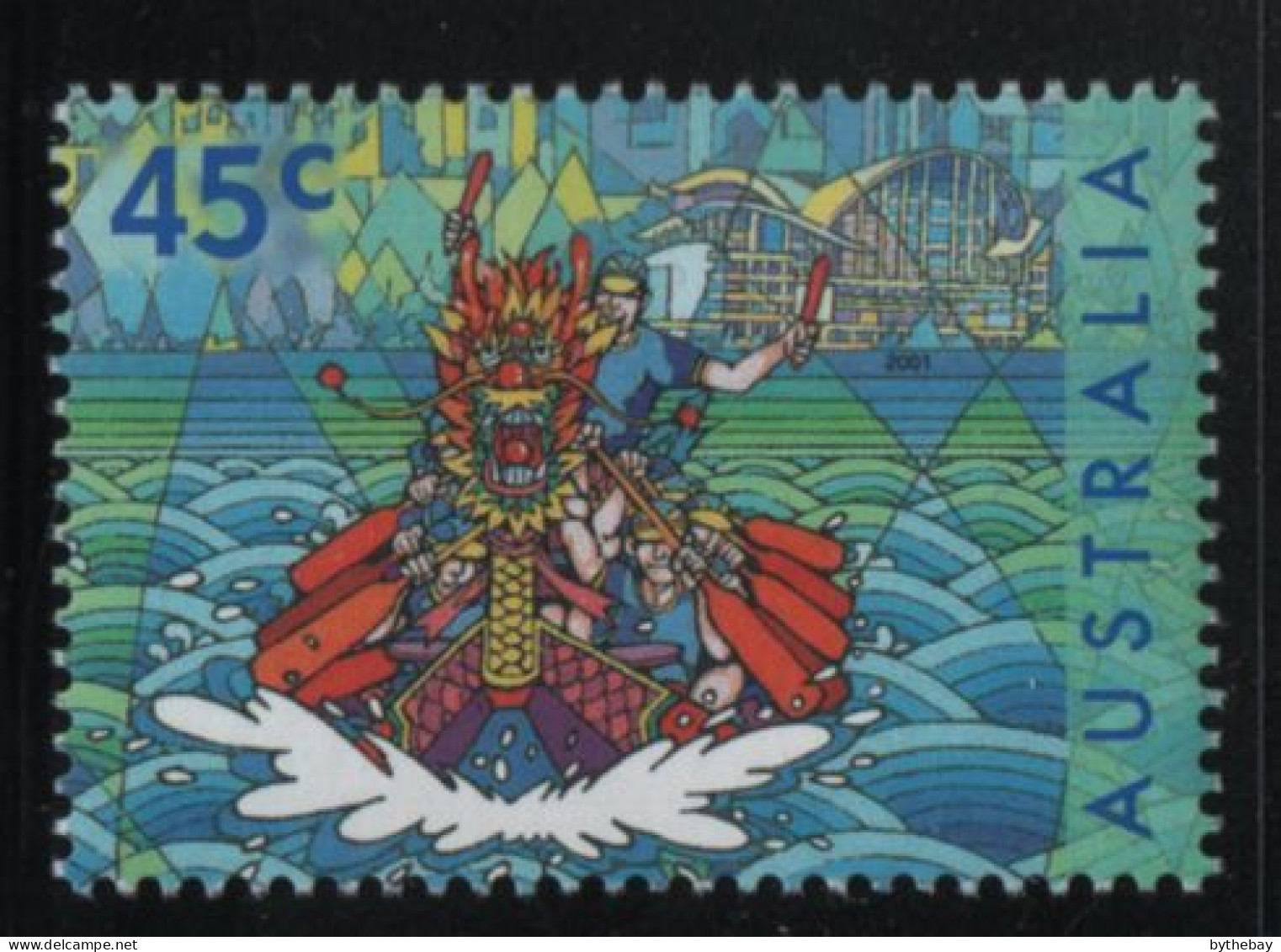 Australia 2001 MNH Sc 1977 45c Dragon Boat Races Joint Hong Kong - Mint Stamps