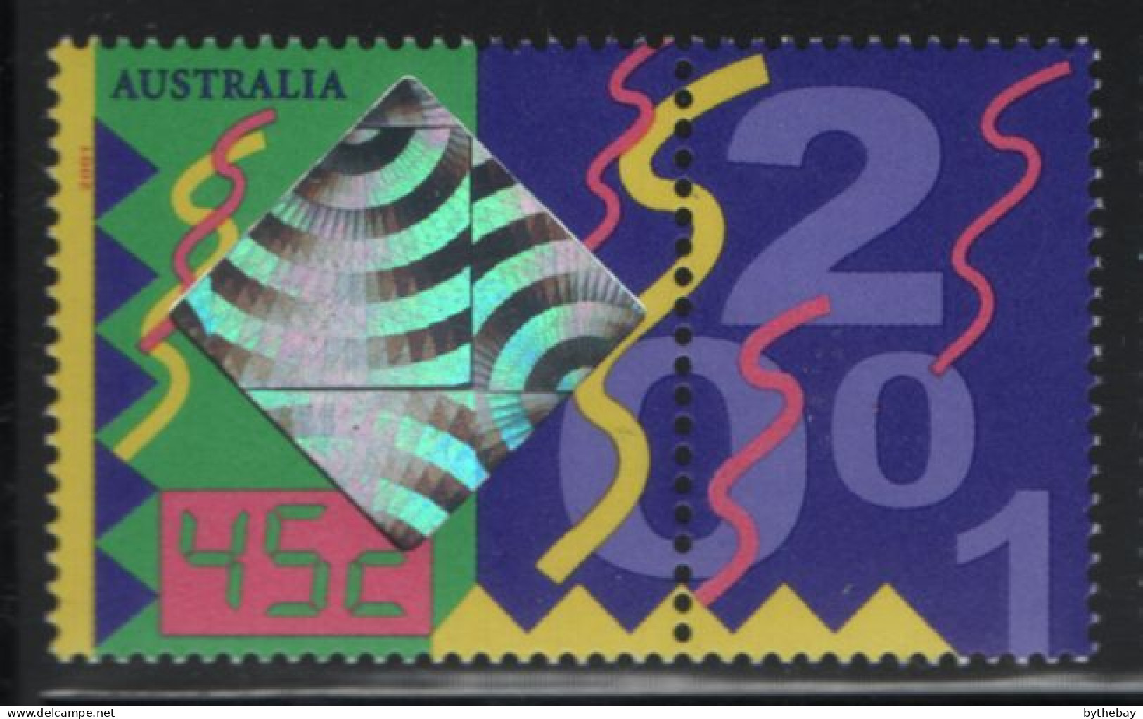 Australia 2001 MNH Sc 1957 45c Streamers Hologram + Label - Mint Stamps