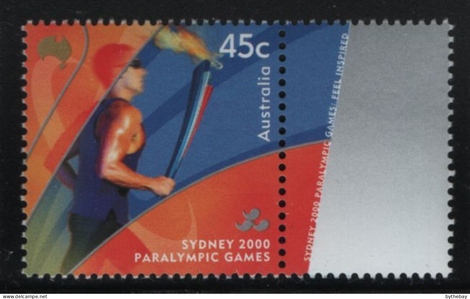 Australia 2000 MNH Sc 1920 45c Torch Bearer Sydney Paralympics + Label - Ungebraucht