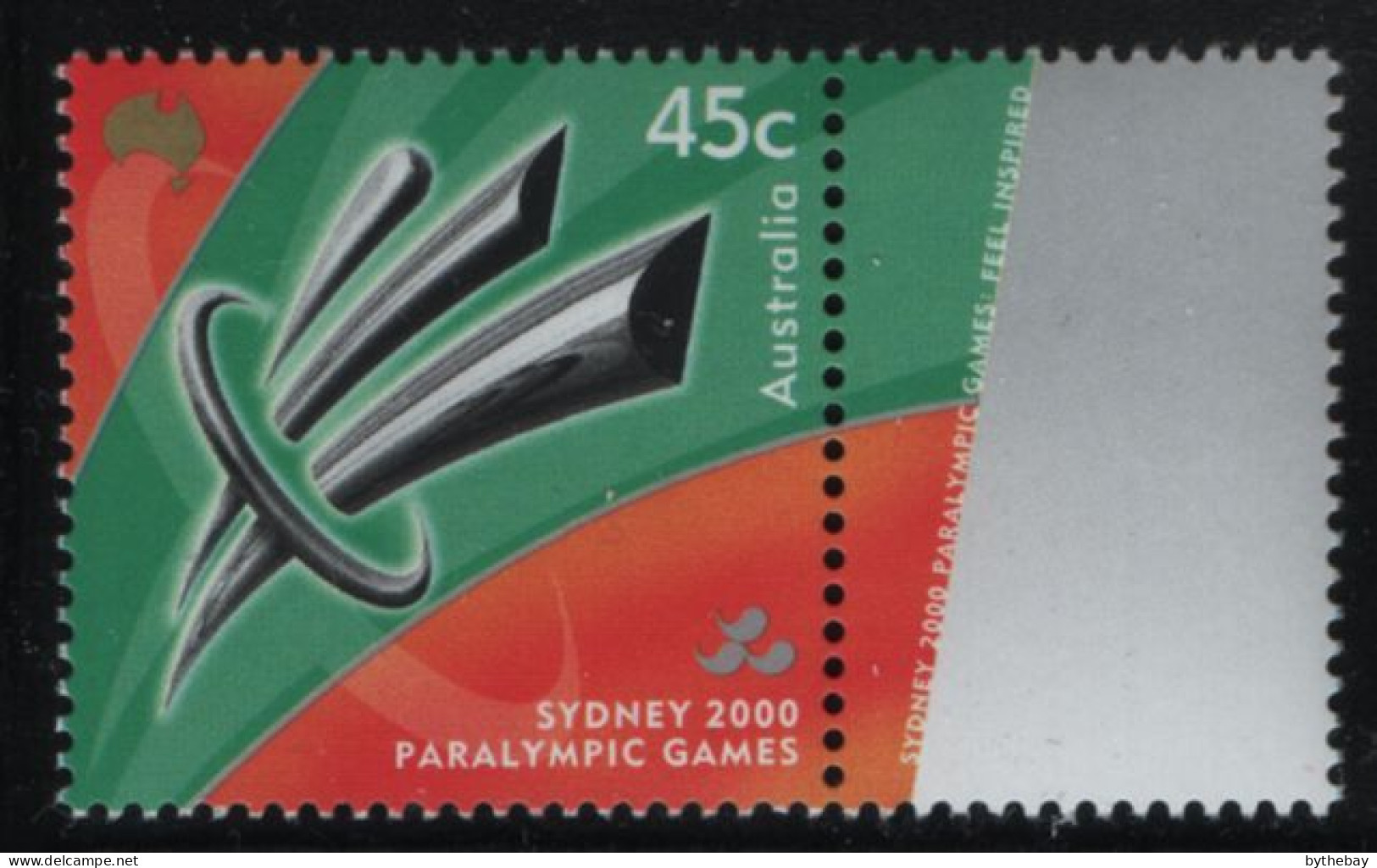 Australia 2000 MNH Sc 1919 45c Emblem Sydney Paralympics + Label - Ungebraucht