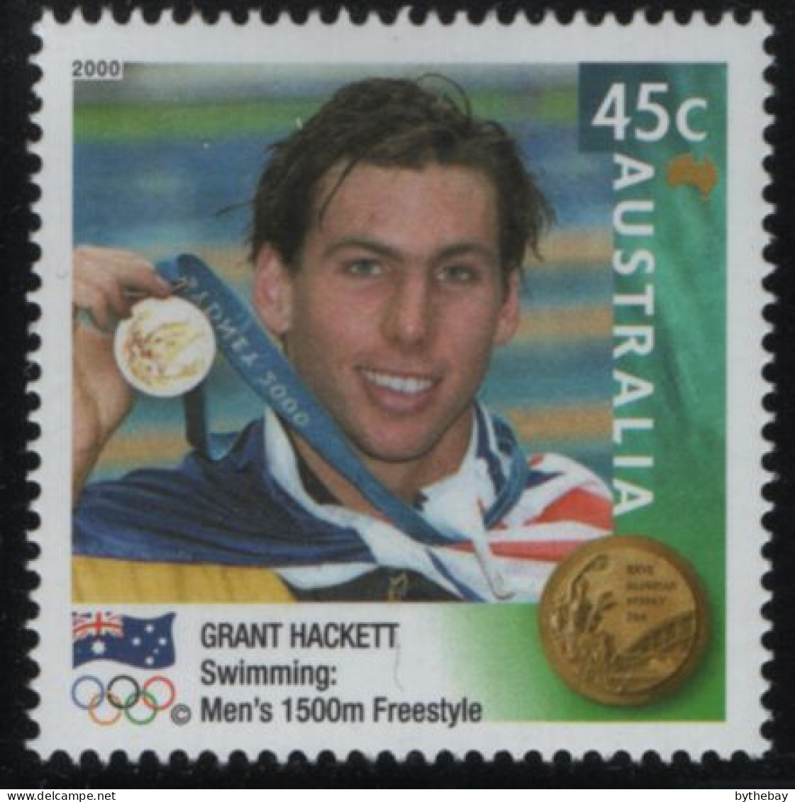 Australia 2000 MNH Sc 1899 45c Grant Hackett Gold Medalist - Ungebraucht