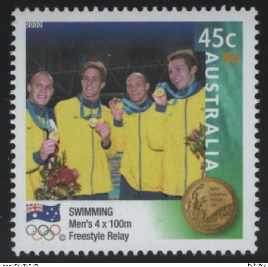 Australia 2000 MNH Sc 1892 45c Men's 4 X 100 Freestyle Relay Gold Medalist - Neufs