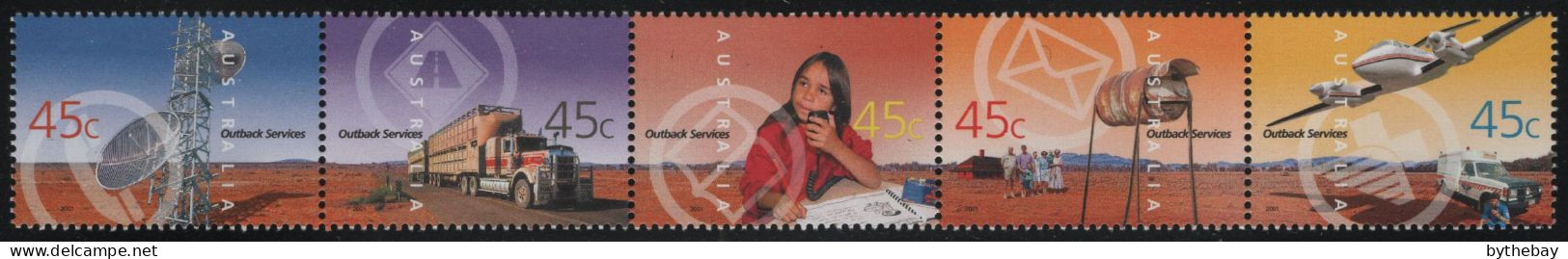 Australia 2001 MNH Sc 1966a 45c Outback Services Strip Of 5 - Mint Stamps