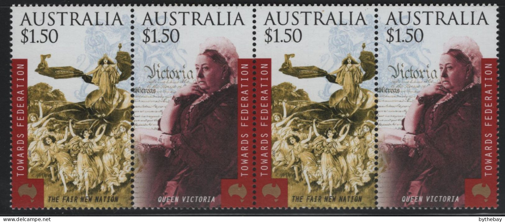 Australia 2000 MNH Sc 1838a $1.50 The Fair New Nation, Queen Victoria 2 Pairs - Ongebruikt