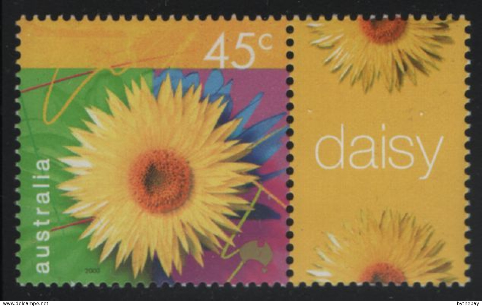 Australia 2000 MNH Sc 1830 45c Daisy + Label - Neufs