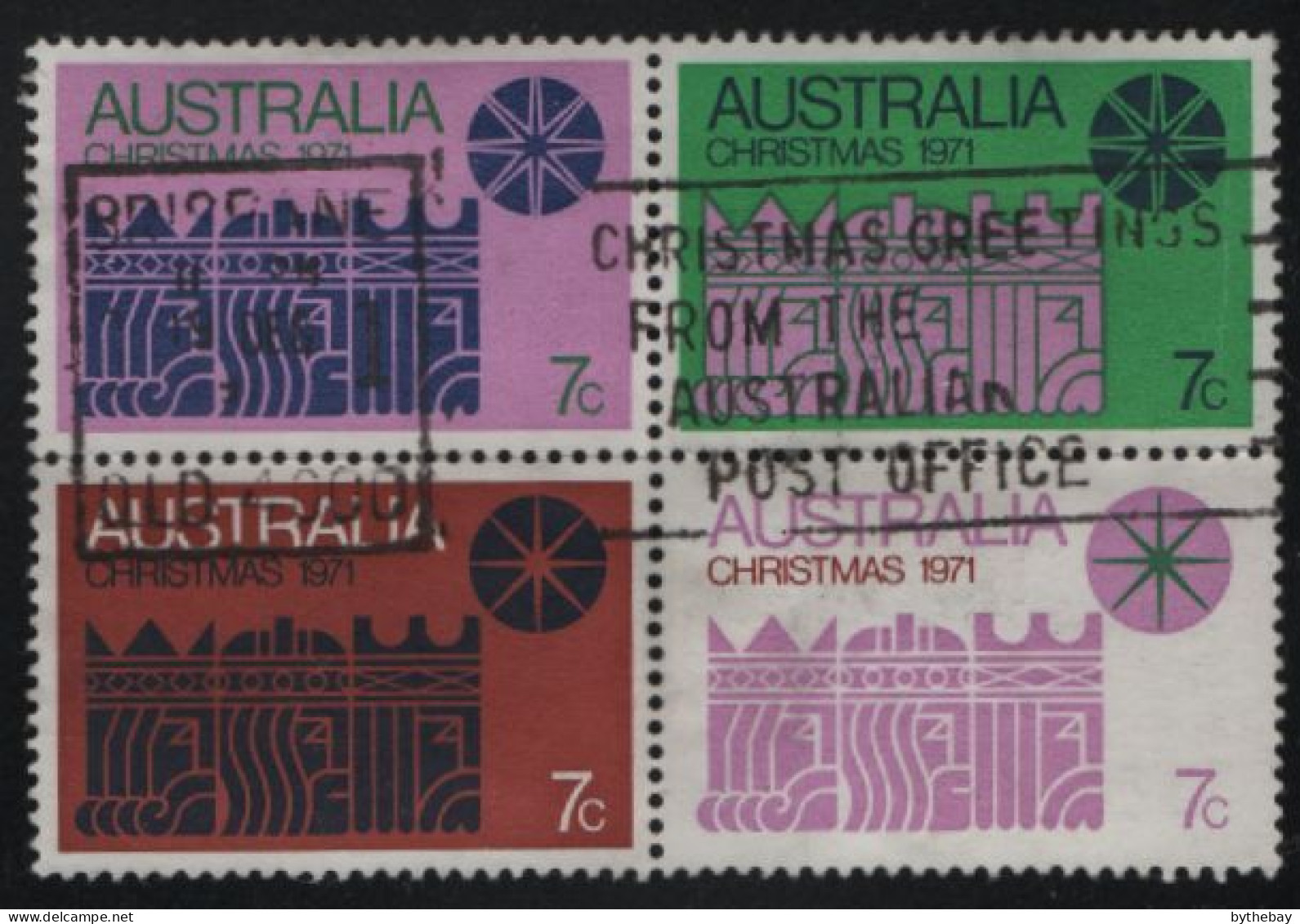 Australia 1971 Used Sc 508 Three Kings And Star Block Of 4 - Gebruikt