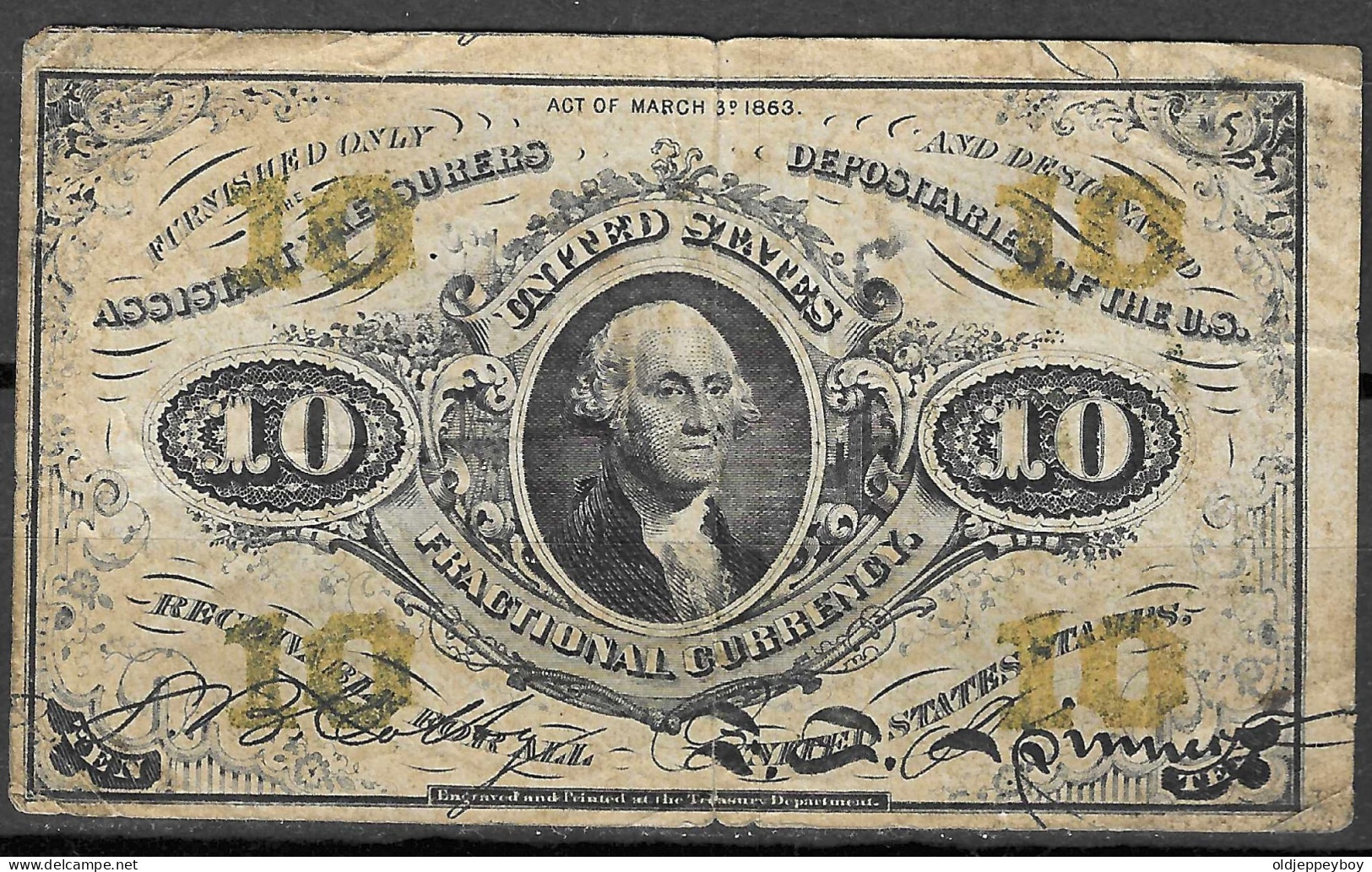 1863 Usa U.s.a. UNITED STATES OF AMERICA  Fractional Currency Columbia 1863 15 Cents 3rd Issue FR #1255 - 1874-1875 : 5 Uitgift