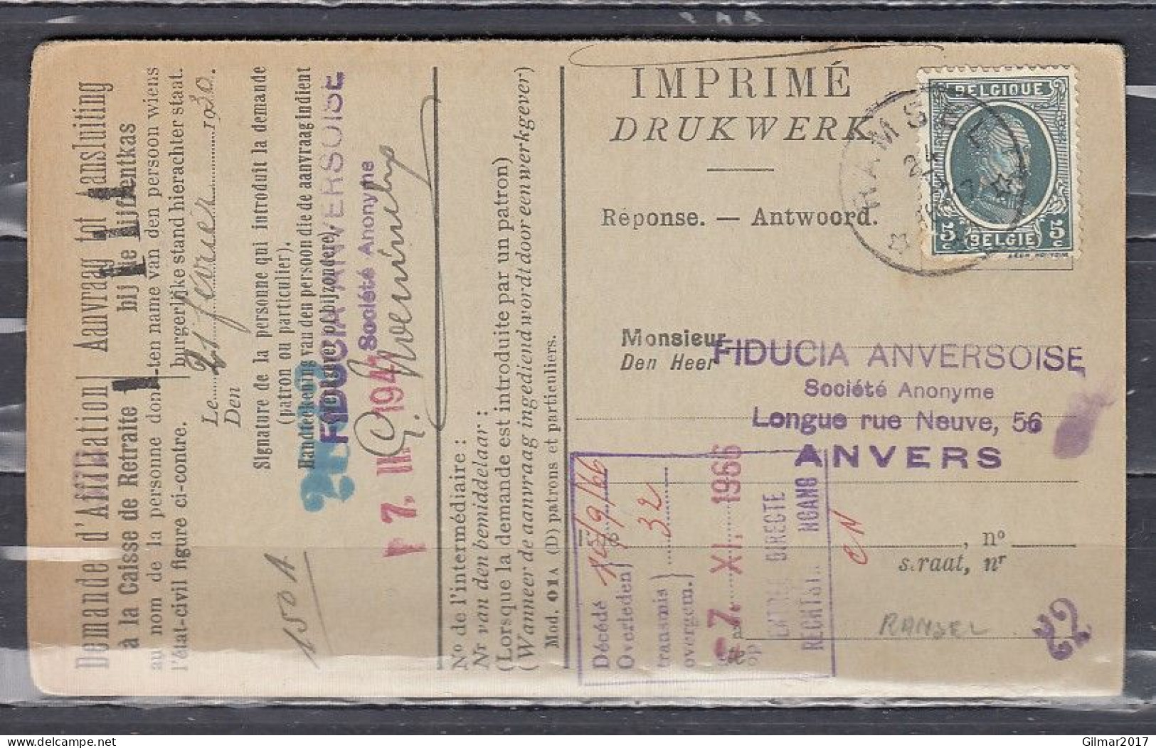 Postkaart Van Ramsel (sterstempel) Naar Anvers - Postmarks With Stars