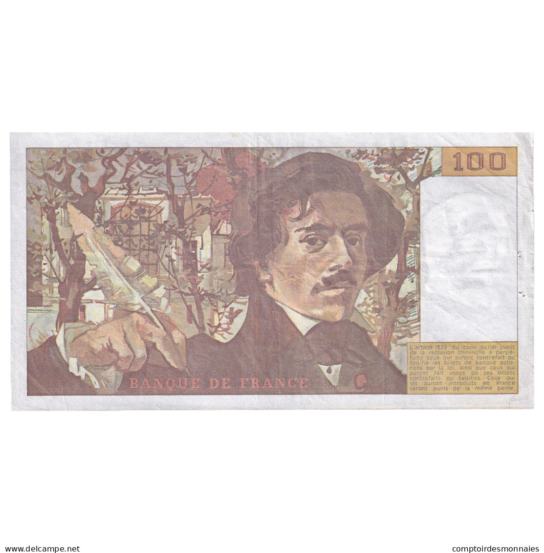 France, 100 Francs, Delacroix, 1984, K.74, TB+, Fayette:69.08a, KM:154b - 100 F 1978-1995 ''Delacroix''