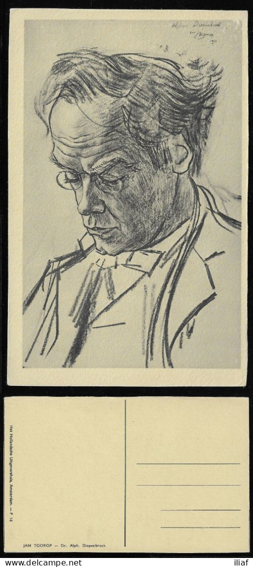 Netherlands. Jan Toorop - Dutch-Indonesian Painter. Portrait Of Dr. Alphonsus Diepenbrock. Artist Postcard - Toorop, Jan