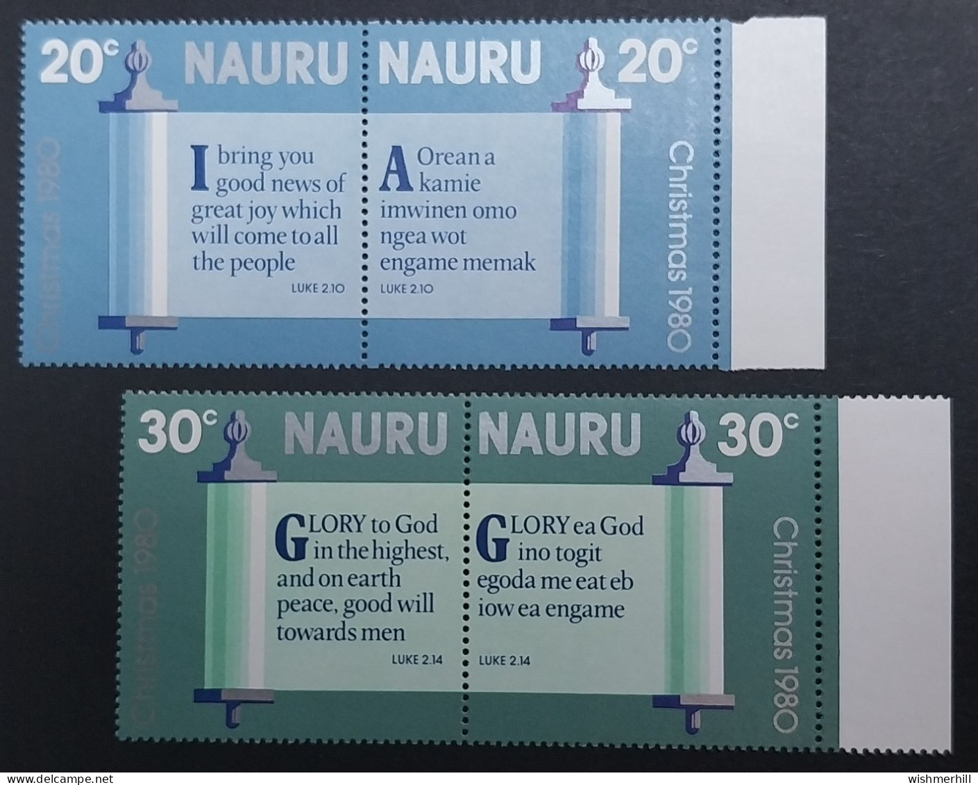 Nauru, Série Complète YT 214/217 Neuve **, Se-tenant, Noel. Cote 2.50 € - Nauru