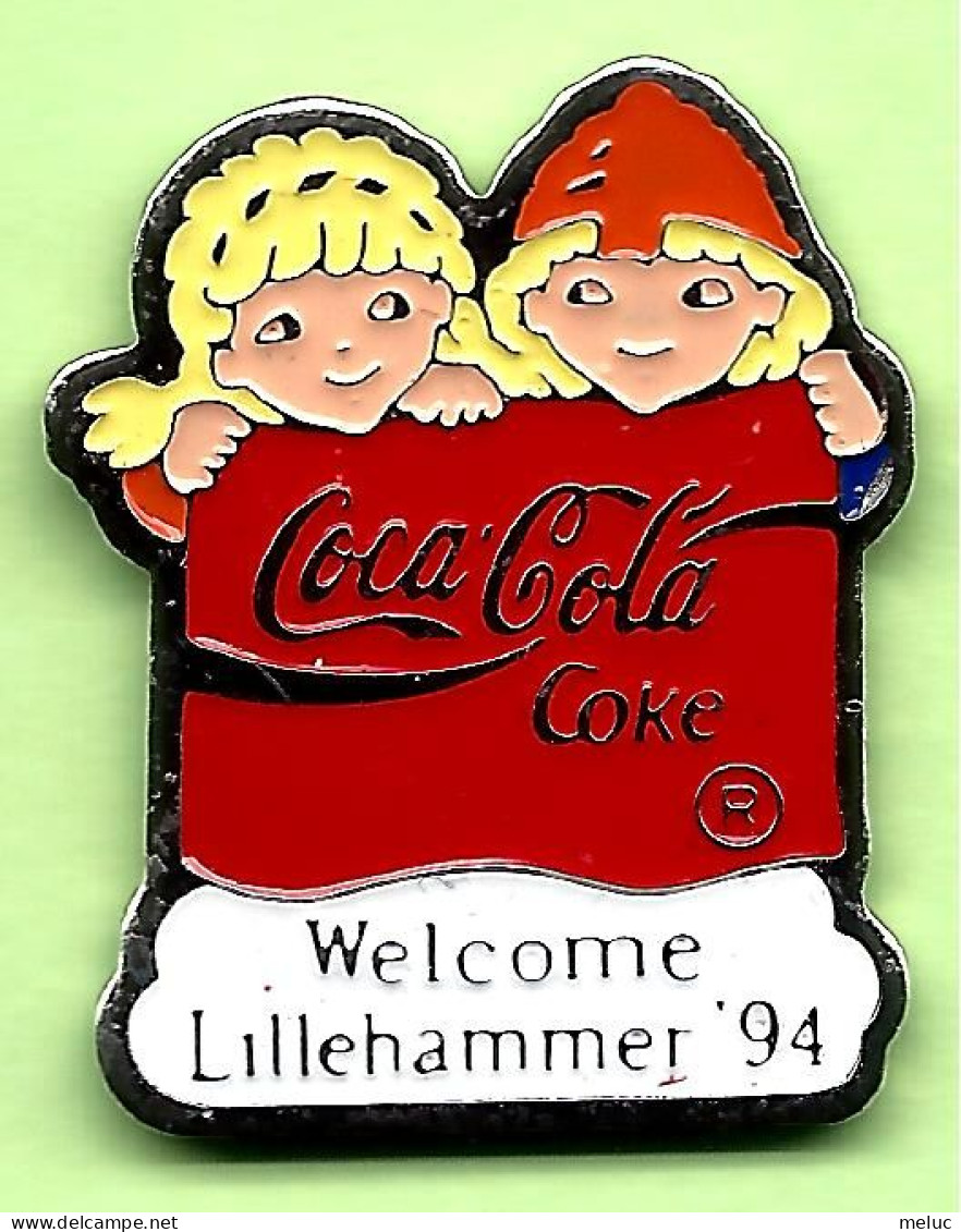 Pin's Coca-Cola Lillehammer '94 Mascottes Hakon & Kristin - 3T06 - Coca-Cola