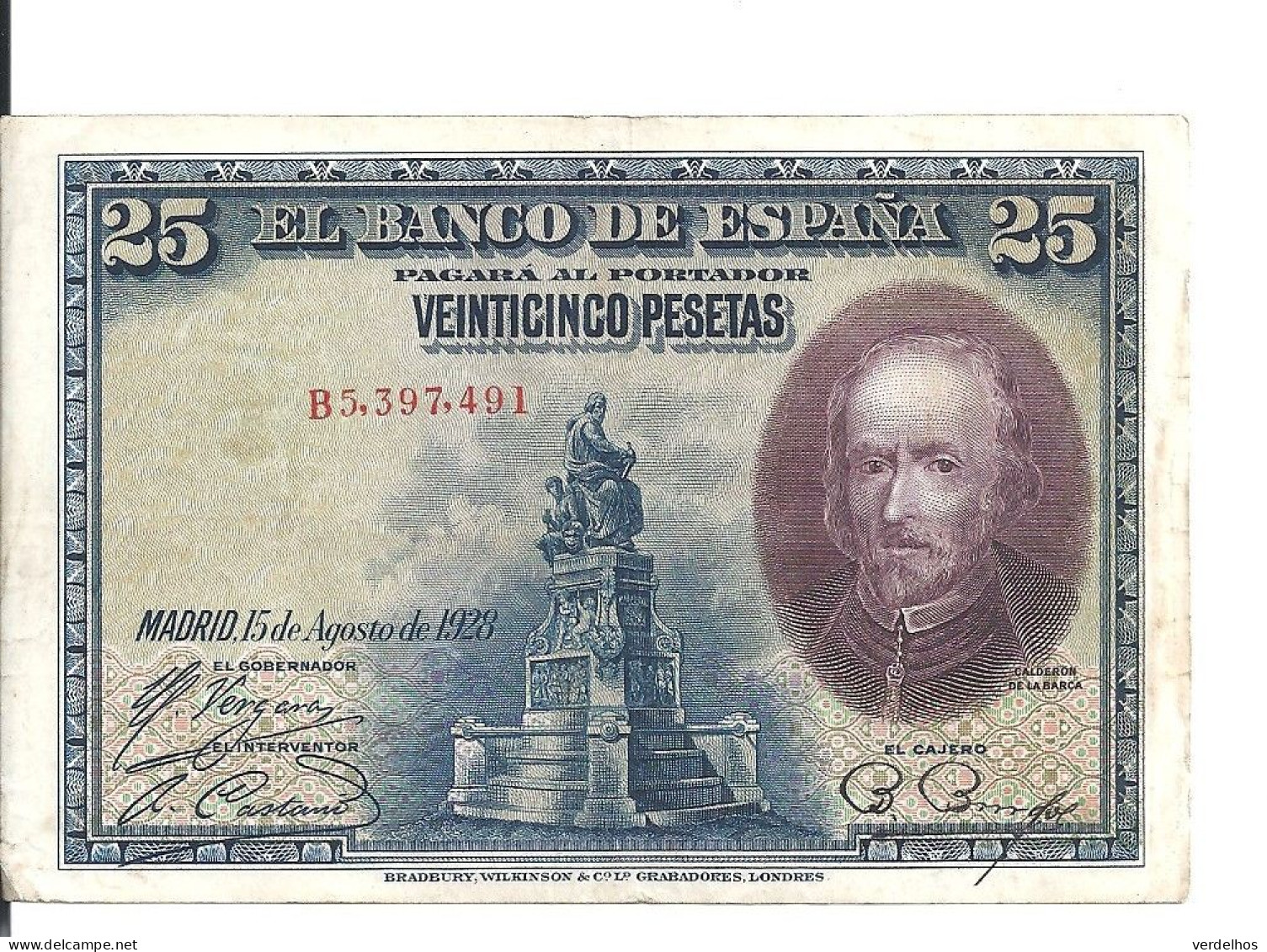 ESPAGNE 25 PESETAS 1928 VF+ P 74 - 1-2 Pesetas