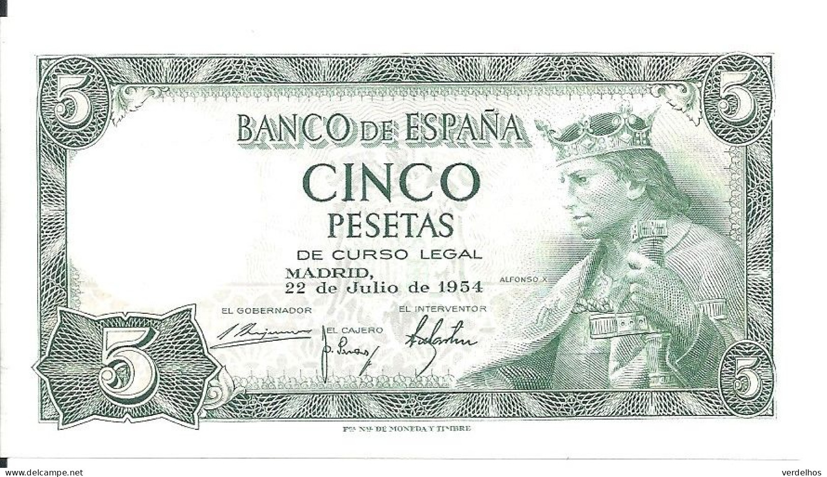 ESPAGNE 5 PESETAS 1954 UNC P 146 - 5 Peseten