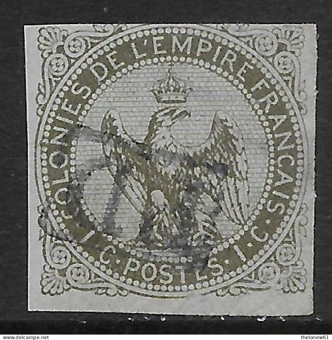 Francia France 1859 Colonies Emissions Générales Aigle Impérial C1 YT N.1 US - Eagle And Crown