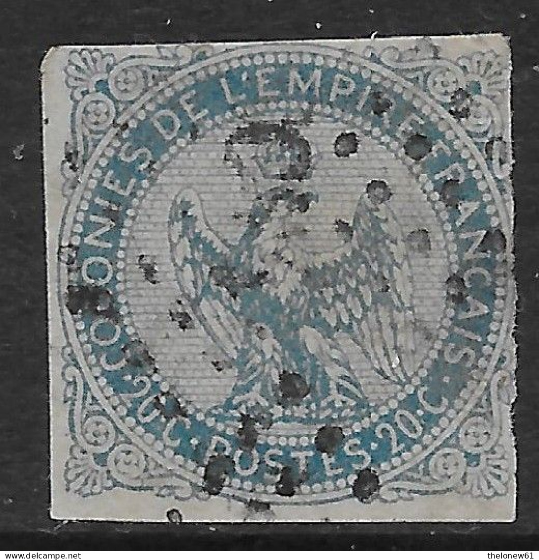 Francia France 1859 Colonies Emissions Générales Aigle Impérial C20 YT N.4 US - Eagle And Crown