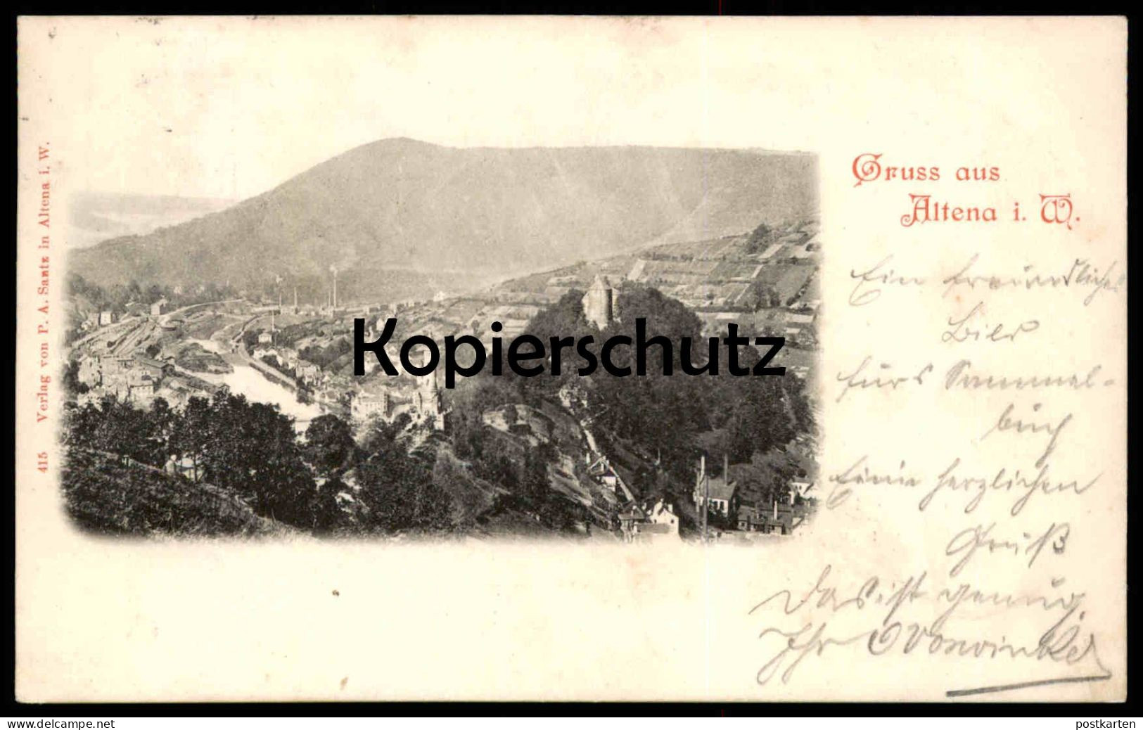 ALTE POSTKARTE GRUSS AUS ALTENA IN WESTFALEN PANORAMA 1898 BURG Castle Chateau Ansichtskarte AK Cpa Postcard - Altena