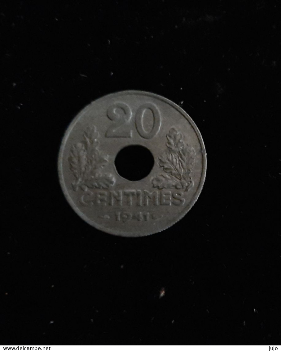 Monnaie - France - Pièce De 20 Centimes 1941 - Etat Français « Zinc » - Altri & Non Classificati