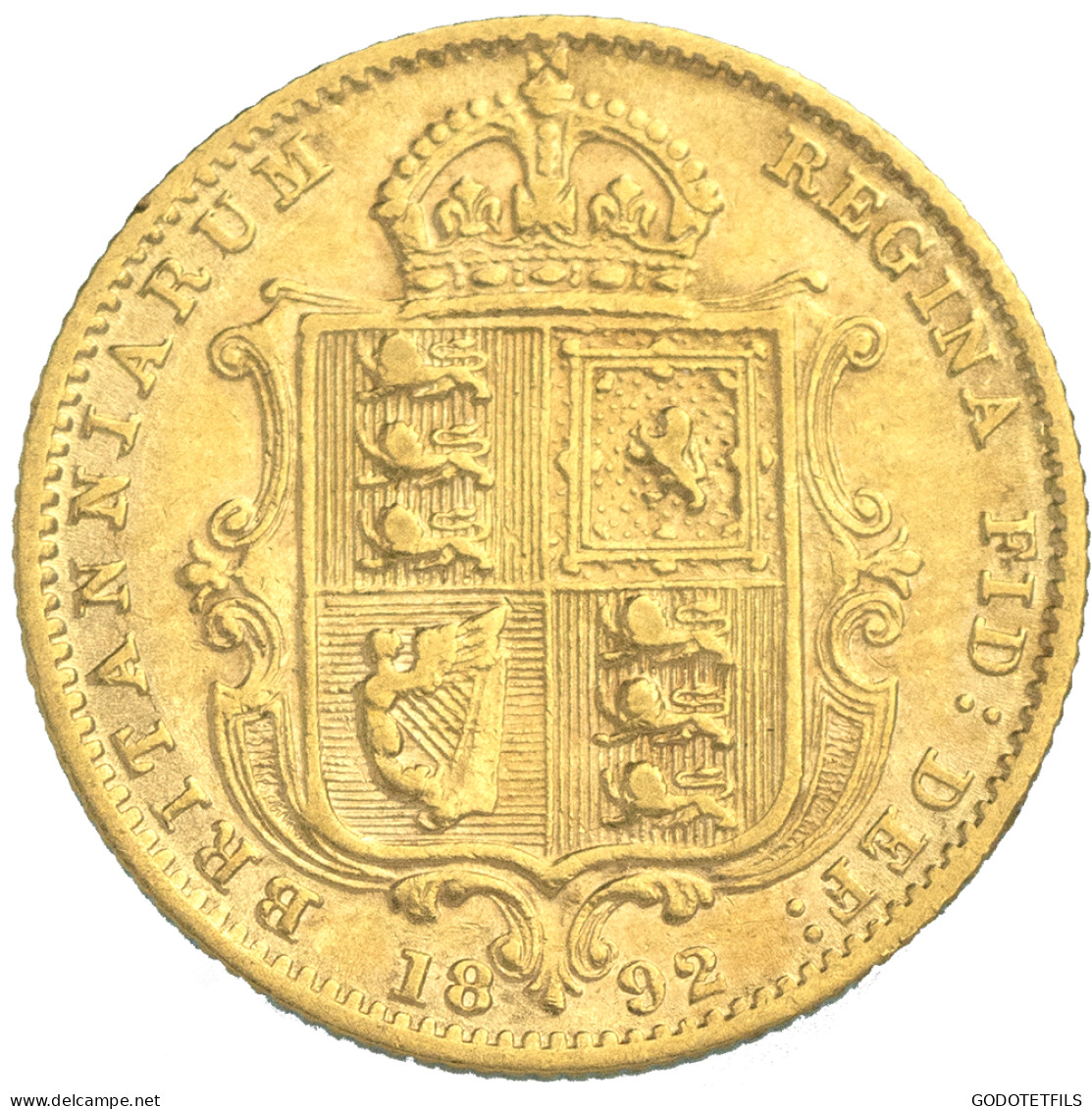 Royaume-Uni-Demi-Souverain Victoria  1892 Londres - 1/2 Sovereign