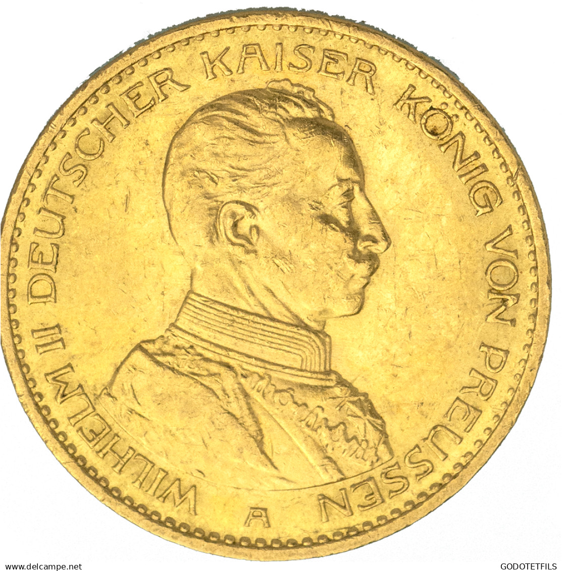 Allemagne-20 Marks Wilhelm II De Prusse 1914 Berlin - 5, 10 & 20 Mark Gold